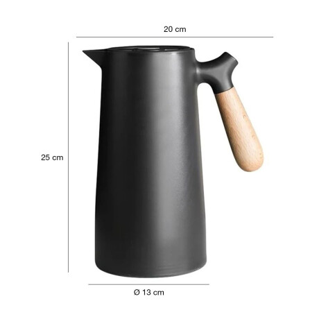 Jarra Térmica de 1Lt en Plástico y Mango Ergonómico Madera Negro