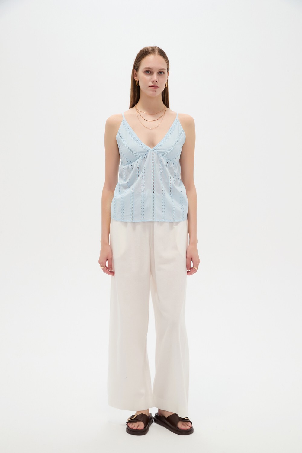 Musculosa Cusia Celeste Claro