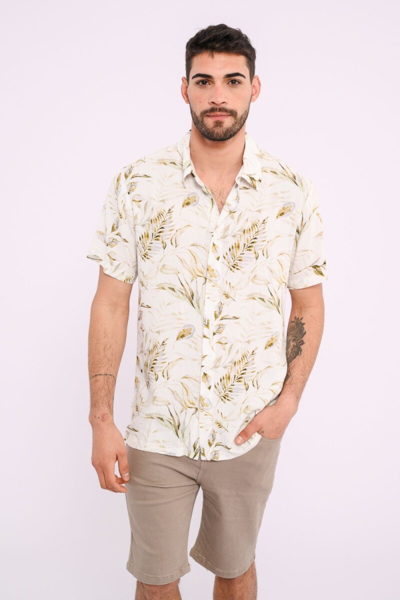 Camisa estampada Flores verde