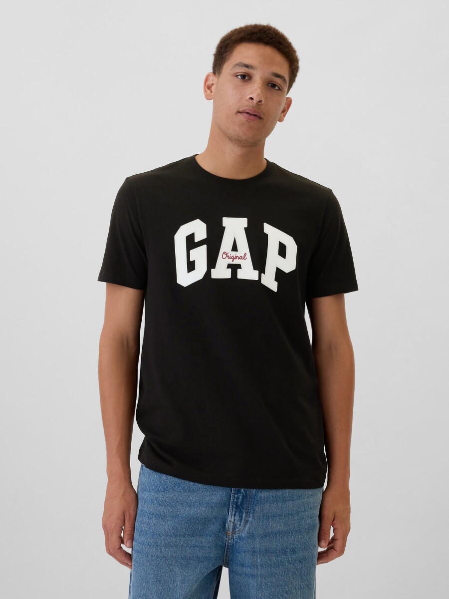 Remera Logo Gap Manga Corta Hombre - True Black 