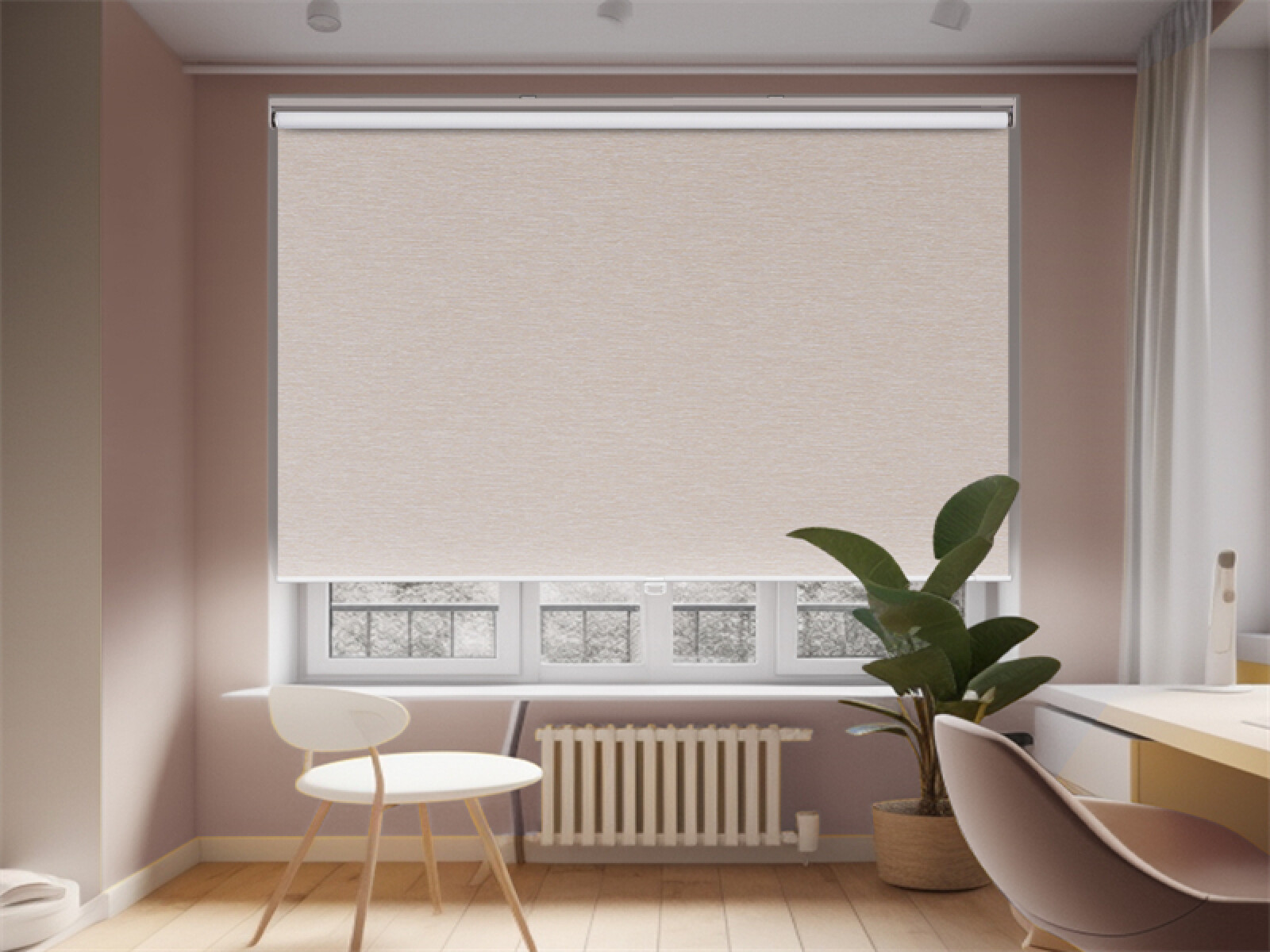 Cortina Blackout Texturada 100% opaca roller 1.80x2.00m - Beige 