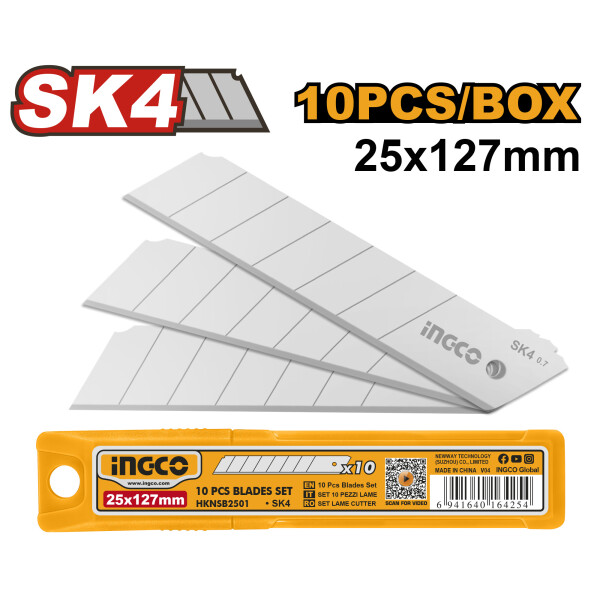 SET X 10 HOJA REPUESTO TRINCHETA SK4 25X117MM INGCO HKNSB2501 SET X 10 HOJA REPUESTO TRINCHETA SK4 25X117MM INGCO HKNSB2501