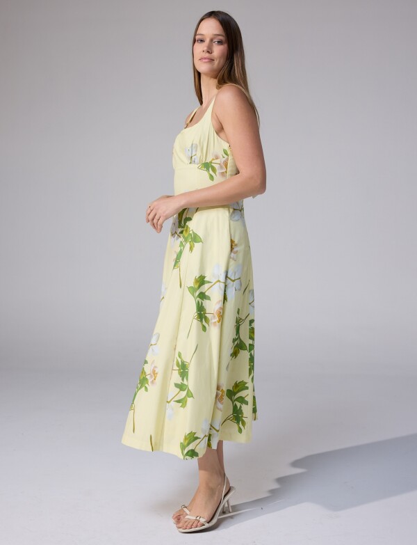 Vestido Algodón Flores AMARILLO/MULTI