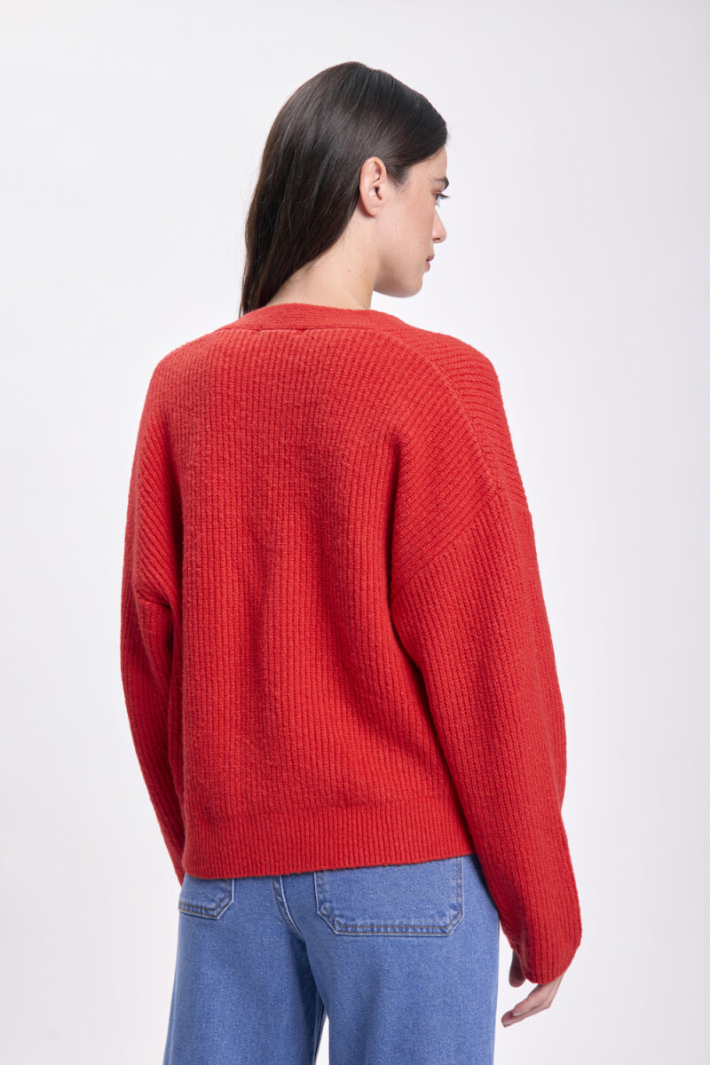 Saco punto fantasía Rojo