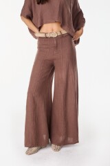 Pantalon Cuarzo Lino Chocolate