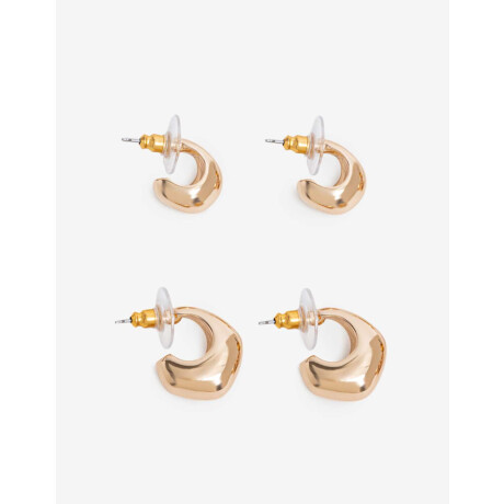 Set De Aros Bañado En Oro Dorado