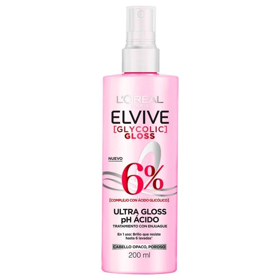 Tratamiento Ultra Gloss Elvive Glycolic Gloss 200 ml - L'Oréal Tratamiento Ultra Gloss Elvive Glycolic Gloss 200 ml - L'Oréal