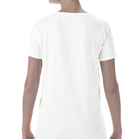 Camiseta Gildan Cuello Bote Dama Blanco