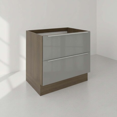 BAJO MESADA 80 CM MDP-Y-VIDRIO GRIS LUX