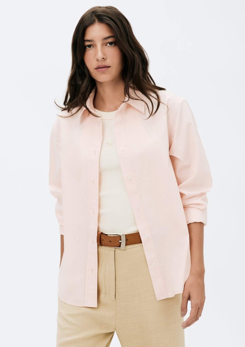 CAMISA DE MANGA LARGA CON BOTONES - ROSA 