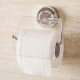 Porta rollo papel higiénico con ventosa acero Inoxidable GRIS