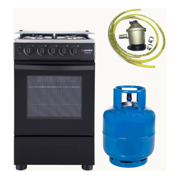 COCINA A GAS JAMES C-506 NEGRA + ENVASE DE GARRAFA 13KG COCINA A GAS JAMES C-506 NEGRA + ENVASE DE GARRAFA 13KG