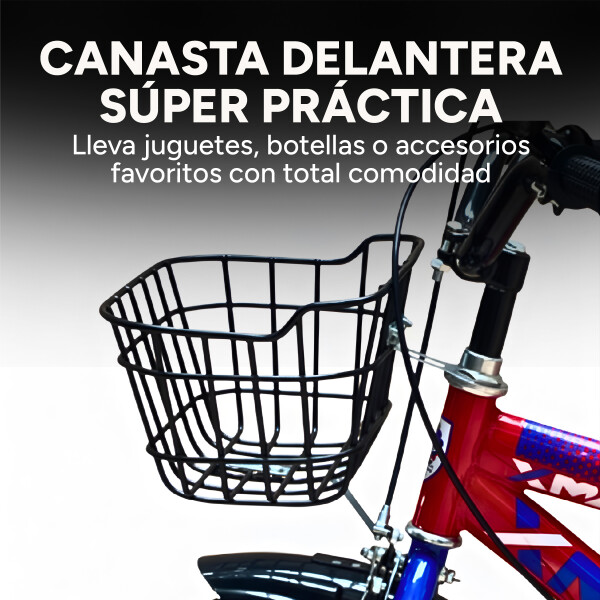 Bicicleta Infantil XMZ Rodado12 Canasto Parrilla Guardabarro Rojo 1
