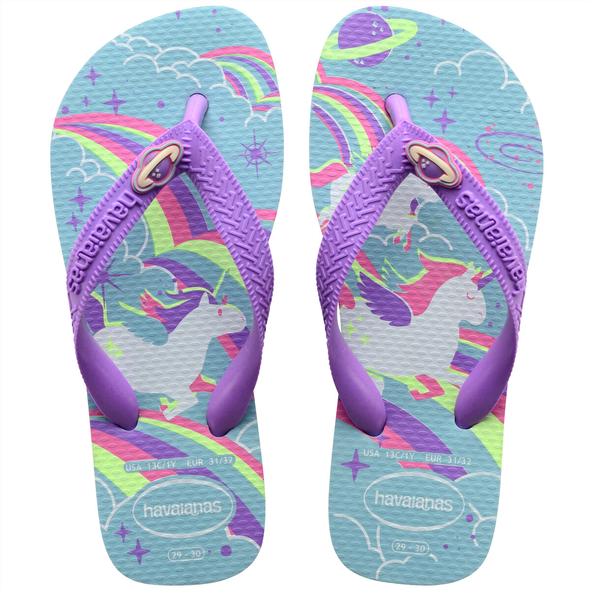 Sandalia de Niños Havaianas Kids Fantasy - Violeta - Verde Agua 