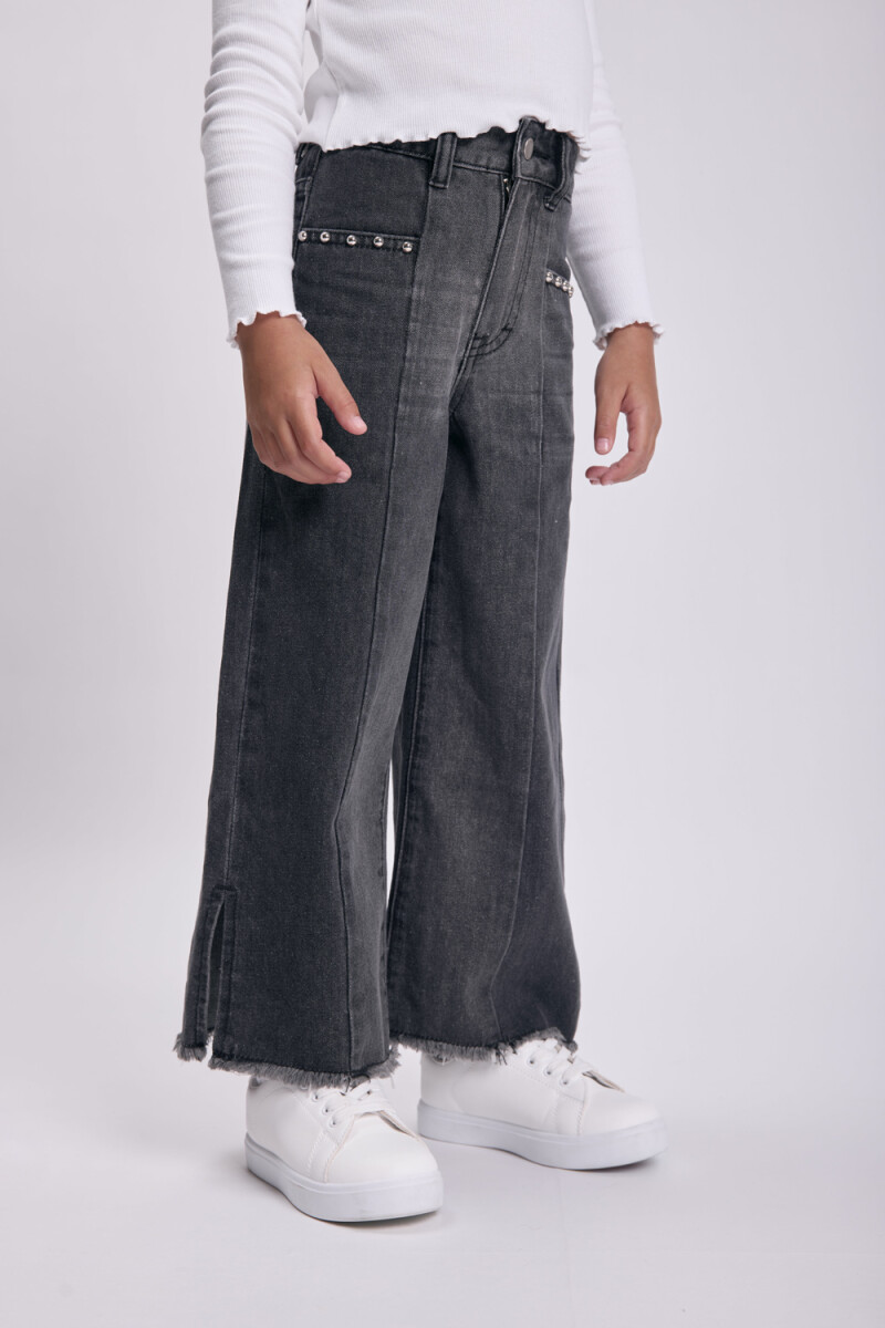 Pantalón jean ancho corte - Gris 