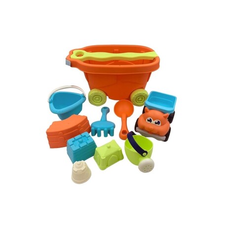 Set Infantil Carrito de Playa 10 Piezas ROJO
