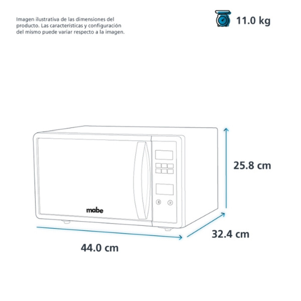 MICROONDAS MABE 20L HMM7SEJCH DIG CON GRILL SILVER Unica