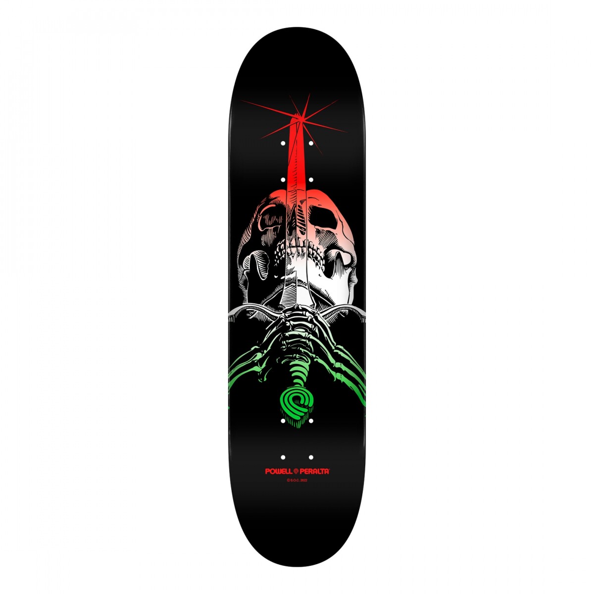 Deck Powell Peralta Skull & Sword 8.25" - Green Fade (Sólo Tabla · Lija Incluída) 