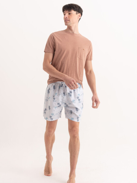 Short de baño estampado Palmeras Azul