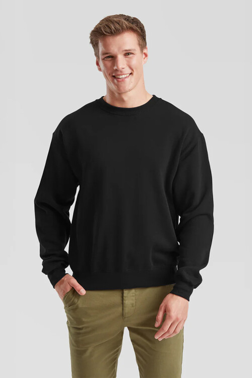 Buzo deportivo clásico escote redondo - UNISEX NEGRO