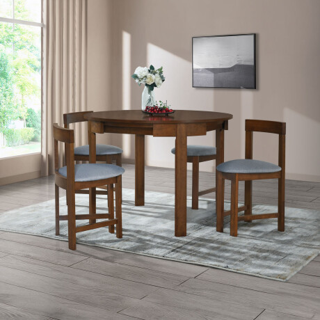 JUEGO DE COMEDOR 1+4 MDF BLANCO TOBY