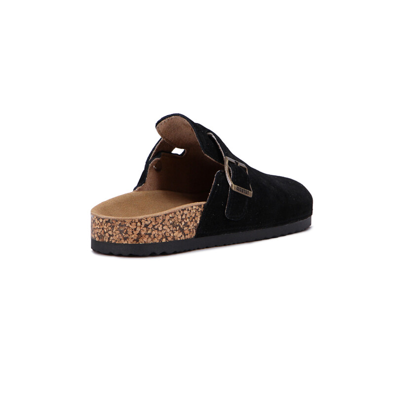 Zueco Country Cuero Mujer Negro