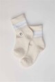 Medias The Everyday Quarter Crew Sock Unisex Bone/Classic White Stripe