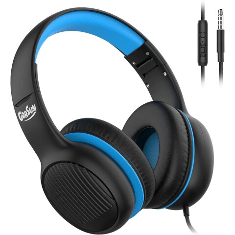 Auriculares Vincha Stereo Gorsun Infantil Cableado Aux Color Variante Azul