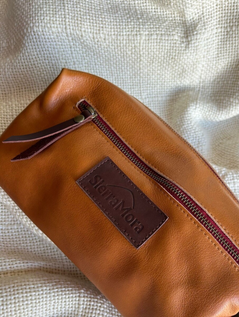 Necessaire de Cuero - Honey Red Zip 