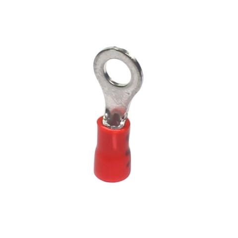 Terminal anillo M4 p/cables: 0,25-1,5mm2 rojo HR0212W