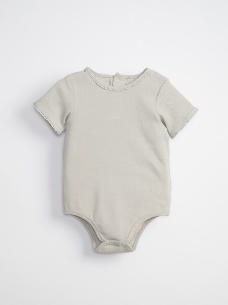 Body manga corta rib Verde