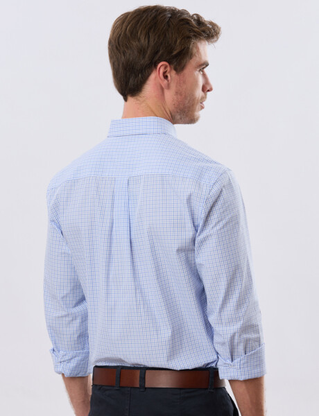 CAMISA CUADROS Celeste