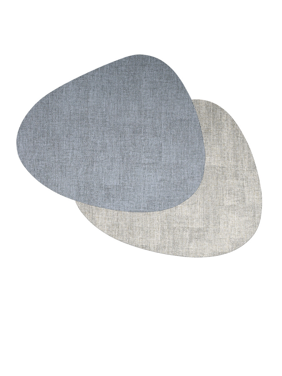 MANTEL INDIVIDUAL DOBLE CARA PREMIUM TEX 44X37CM AZUL/HIELO 