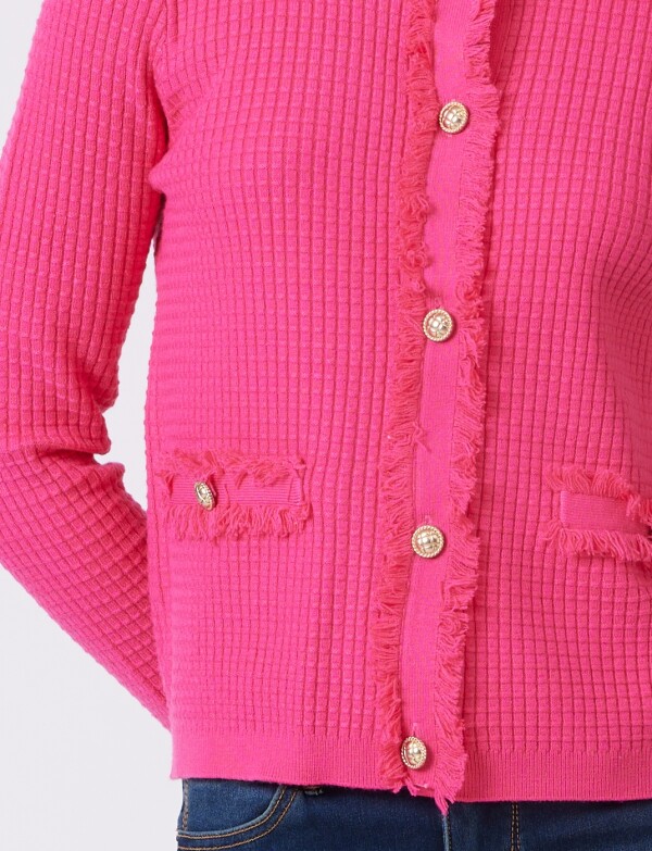 Cardigan Flecos FUCSIA