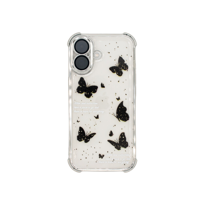 Protector para iPhone 17 transparente diseño mariposas Protector Para Iphone 17 Transparente Diseño Mariposas