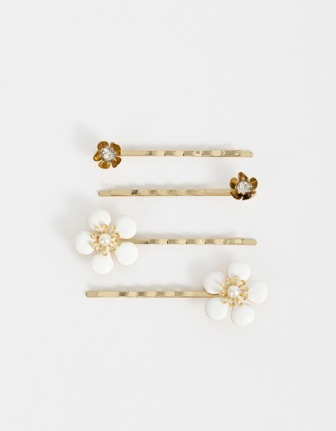 Horquillas Set Con flores Set De Horquillas - Dorado