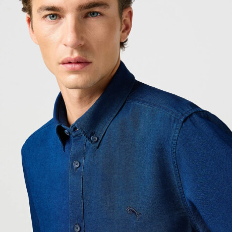 Camisa Wrangler de Hombre - LS WOVEN - 112364234INDIGOOXFORD ELD