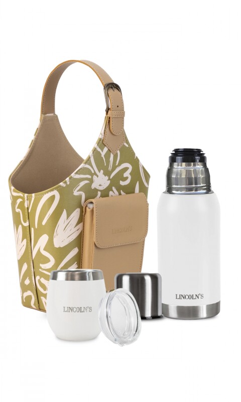 KIT MATERO HOUSES FLORES OLIVA C/ BLANCO