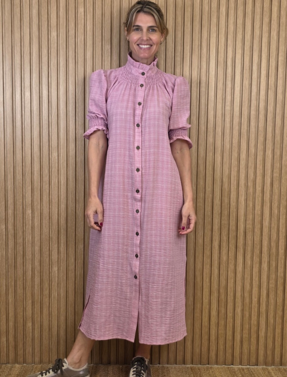 Vestido Maldivas - Cuadros Rosa 