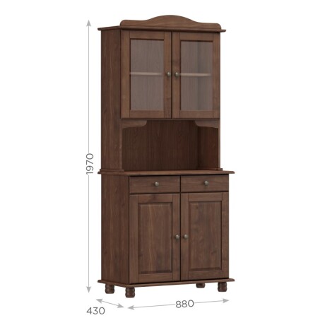 Cristalero 4 Puertas Línea Rubi Café Chocolate