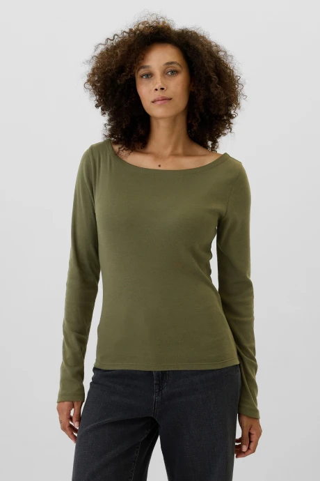 Remera Cuello Bote Mujer Olive Night