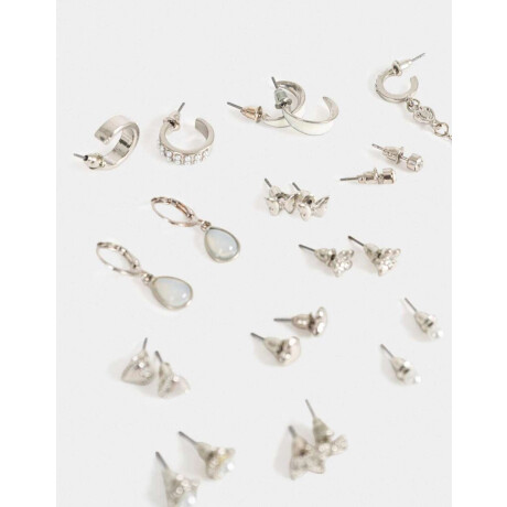 Aros Sets Perlas Plateado
