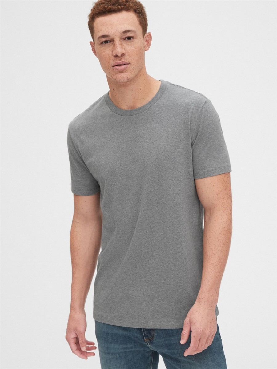 Remera Básica Cuello Redondo Hombre - B30 Grey Heather 
