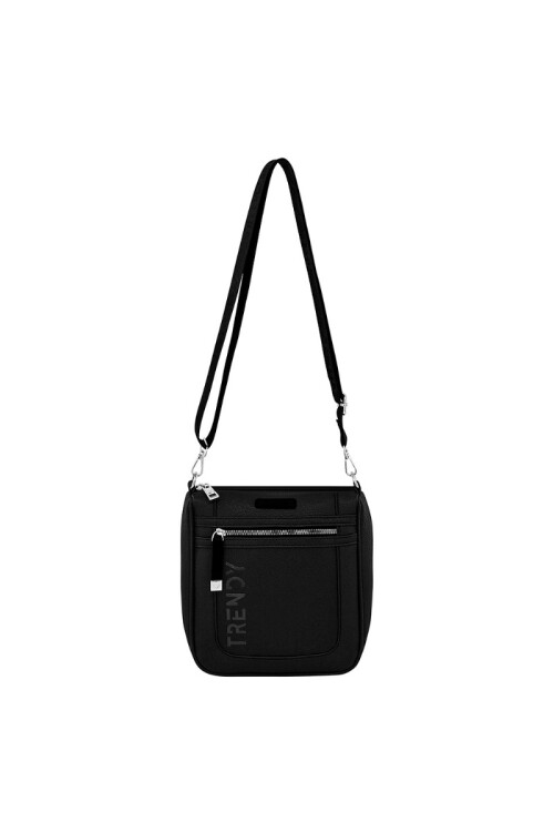 Bandolera con bolsillo frontal Negro