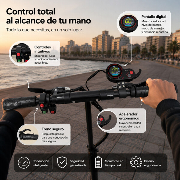 Monopatín Con Asiento Sgx2 10" 500w 120kg MONOPATIN LIKE PL SGX2 C/ASIENTO NEGRO