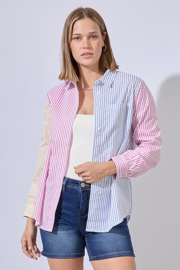 Camisa Lineas BLANCO/MULTI