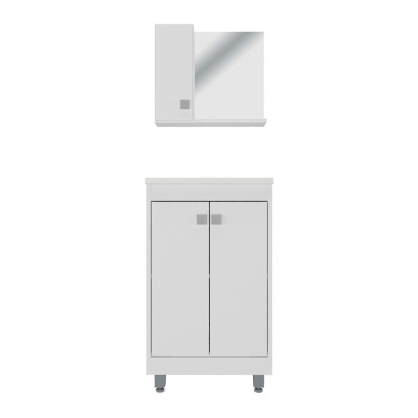 MUEBLE DE BAÑO 45 CM CON MESADA Y ESPEJO - BLANCO MUEBLE DE BAÑO 45 CM CON MESADA Y ESPEJO - BLANCO