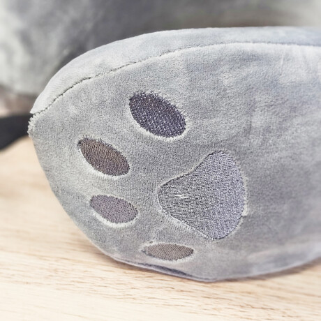 Almohada de viaje huellita gato rosa Gris