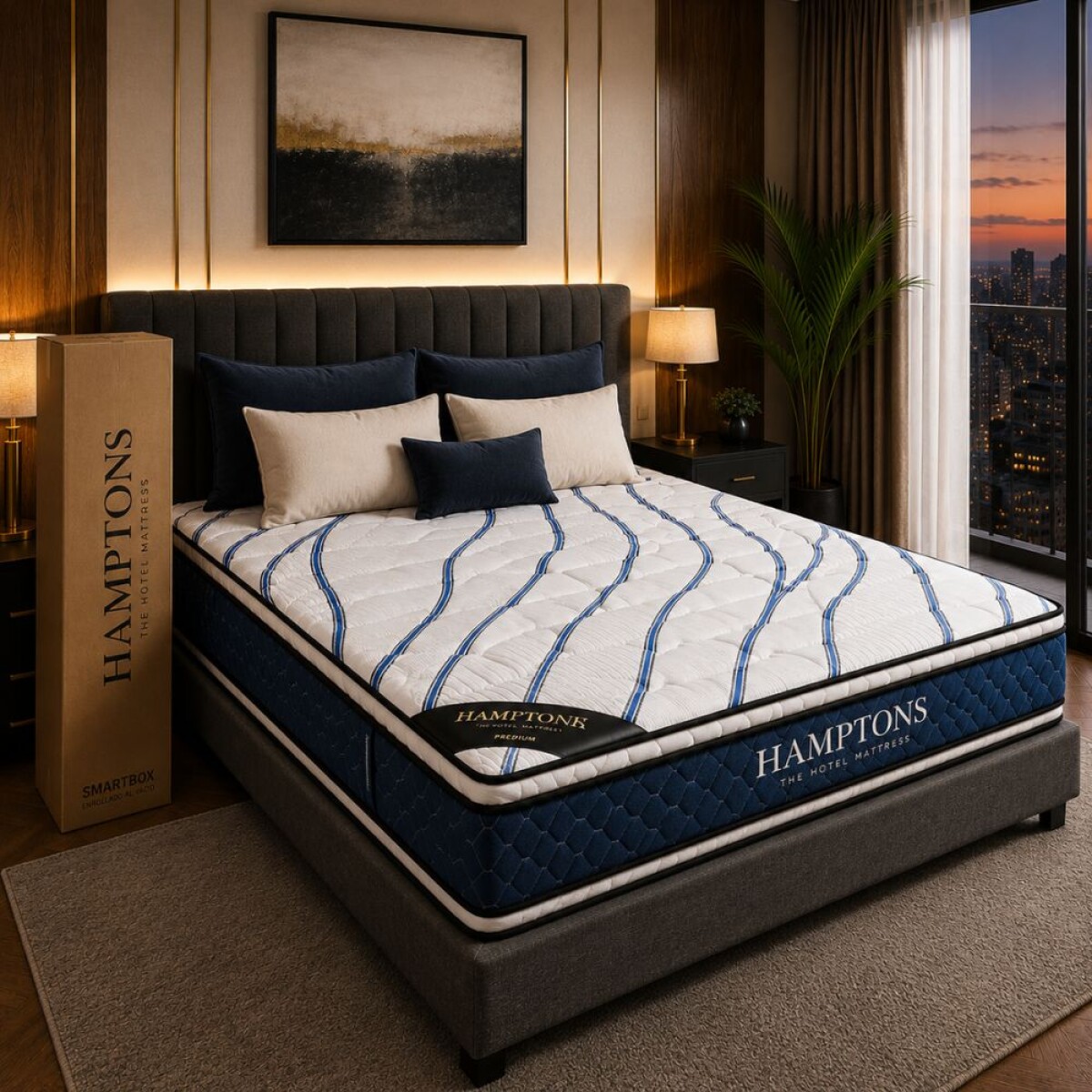 Colchon de resortes Queen Hamptons Scandium 
