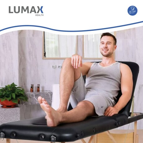 Camilla Portátil 3 Cuerpos Profesional Lumax de Madera 185x60cm Negro